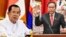 Chủ tịch Thượng viện Campuchia - cựu Thủ tướng Hun Sen (trái) chúc mứng tân Chủ tịch Quốc hội Việt Nam Trần Thanh Mẫn (phải) vào ngày 21/5/2024.