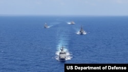 Australia, Jepang, Filipina dan AS menggelar latihan militer bersama, 7 April 2024. (Foto: Angkatan Laut AS)