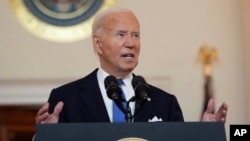 លោក​ប្រធានាធិបតី Joe Biden ថ្លែង​នៅ​ក្នុង​សេតវិមាន ថ្ងៃទី១ ខែកក្កដា ឆ្នាំ២០២៤។