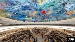 FILE - The United Nations Human Rights Council meets in Geneva May 11, 2023.