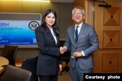 Uzbekistan's first daughter Saida Mirziyoyeva meeting Donald Lu, U.S. Assistant Secretary of State for South and Central Asia, Washington, March 25, 2023. (Mirziyoyeva's Telegram)