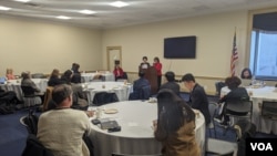 북한에서 다양한 사업을 했던 탈북 여성들이 19일 미 디펜스포럼 주최로 하원 레이번 빌딩에서 열린 행사에서 증언했다.