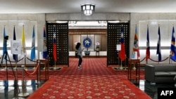 资料照：台湾外交部的门厅 （2021年12月10日）