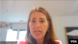 엠마 챈렛-에이버리 아시아 소사이어티 정치안보 국장이 10일 VOA와 화상 인터뷰를 했다.