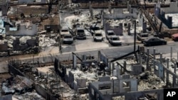 A general view shows the aftermath of a devastating wildfire in Lahaina, Hawaii, Aug. 22, 2023. 