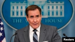 Juru bicara Dewan Keamanan Nasional Amerika Serikat (AS), John Kirby, berbicara dalam konferensi pers di Gedung Putih, Washington, Senin, 25 Maret 2024. (Foto: Elizabeth Frantz/AP Photo)