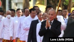 Norodom Sihamoni, Raja Kamboja membuka sesi ke-7 Majelis Nasional pada 21 Agustus 2023. (Lors Liblib/VOA Khmer)