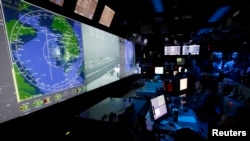 지난 2010년 11월 한반도 서해에서 미한 연합해상훈련에 참가한 미 해군 항공모함 조지워싱턴호의 레이더 화면. (자료사진)