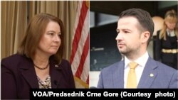 Američka ambasadorka u Podgorici Džudi Rajzing Rajnke i jakov Milatović (Foto: VOA/Predsednik Crne Gore)
