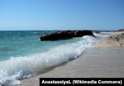 In July 2008, the level of the Caspian Sea was more than two dozen meters higher than in 2024, near Aktau, Kazakhstan.