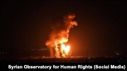 Serangan udara Israel di Suriah menewaskan sedikitnya 42 orang termasuk enam militan Hizbullah, 29 Maret 2024. (Foto: Observatorium Suriah untuk Hak Asasi Manusia)