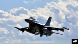 Arhiva - Borbeni avion američke proizvodnje F-16 "Falkon" snimljen 25. januara 2024.