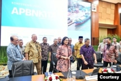 Menteri Keuangan RI Sri Mulyani dalam konferensi APBN Kita edisi April 2024, di kantor Kementerian Keuangan, Jakarta, Jumat (26/04). (Kemenkeu Foto/ biro KLI)