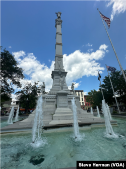 Easton, Pennsylvania's Centre Square, shown here on Aug. 12, 2024, is where the Declaration of Independence was first read in public on July 8, 1776.