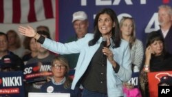 Niki Hejli na predizbornom skupu u Južnoj Karolini (Foto: AP/Meg Kinnard)