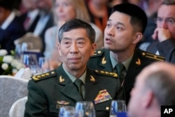 中国国防部长李尚福在新加坡出席香格里拉对话。（2023年6月2日）