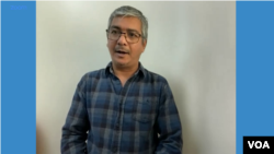 A screenshot of Nathan Maung, an American journalist of Burmese descent, during an interview with VOA.