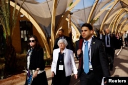 美国财长耶伦在摩洛哥参加国际货币基金组织和世界银行年会。（2023年10月11日）