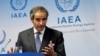 라파엘 그로시 국제원자력기구(IAEA) 사무총장이 22일 오스트리아 빈에서 열린 IAEA 정기 이사회에서 발언하고 있다.