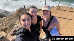 “I get stressed about uncertainties but, overall, I'd say I'm pretty optimistic," says Gabby DeAbreu, 22, (pictured far left).