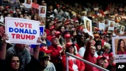 Supporters for Republican presidential candidate and former U.S. President Donald Trump show their support for him at a campaign rally in Rome, Georgia, March 9, 2024.