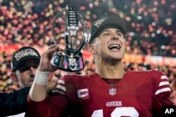 Brok Pardi, kvoterberk San Francisko Najnersa posle pobede nad Detroit Lajonsima u u finalu NFC konferencije(Foto: AP/Godofredo A. Vasquez)