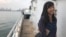 Alicia Chen is pictured in December 2020 on a fishing vessel docked in Donggang, southern Taiwan, where she was working on an investigative piece on fishing crimes. (Haohsiang Ko)