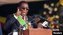 FILE - Emmerson Mnangagwa, Harare, Zimbabwe, Sept. 4, 2023. 