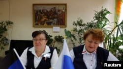 乌克兰顿涅茨克一处投票站。（路透社2022年9月27日）