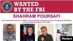 An FBI wanted poster shows Shahram Poursafi, also known as Mehdi Rezayi of Tehran, Iran, in an image released by the U.S. Justice Department after they charged the member of Iran's Revolutionary Guard Corps with plotting to murder John Bolton, Aug. 10, 20
