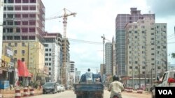 In the last few years, Downtown Sihanoukville has seen increasing construction of skyscrapers, casinos, and Chinese-own businesses, Preah Sihanouk province, Cambodia, May 17, 2020. (Khan Sokummono/VOA Khmer) 