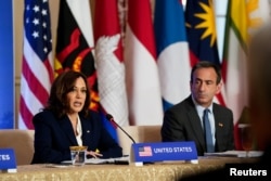 U.S. Vice President Kamala Harris speaks during an event with leaders of the Association of Southeast Asian Nations (ASEAN) as part of the U.S.-ASEAN Special Summit, in Washington, U.S., May 13, 2022. REUTERS/Elizabeth Frantz