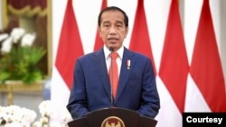 Presiden Jokowi dalam pidato sambutan UNESCAP mengungkapkan pemulihan ekonomi kawasan Asia Pasifik hadapi tantangan berat meskipun Pandemi COVID-19 sudah membaik. (Setpres RI)