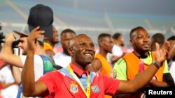 Coach Jean Florent Ibenge na match ya Léopards ya RDC na Zimbabwe na Caire, Egypte, 30 juin 2019.