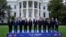 President Joe Biden and leaders from the Association of Southeast Asian Nations (ASEAN) participate in a group photo on the South Lawn of the White House in Washington, May 12, 2022. 