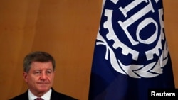 资料照：国际劳工组织总干事莱德出席国际劳工会议。