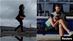 Kombinovana fotografija nadolazeće oluje u San Francisku i toplog vremena u Malagi (Foto: Reuters)