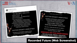 Screengrabs of social media posts found by Recorded Future