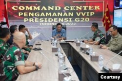 Menkomarves Luhut Binsar Panjaitan meninjau Posko Komando Gabungan terpadu Pengamanan (Kogabpadpam) VVIP G20 di kantor Indonesia Tourism Development Corporation (ITDC) Nusa Dua Bali, Minggu (6_11).foto Puspen