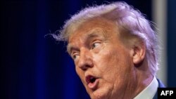 Mantan Presiden AS Donald Trump berbicara di sebuah acara Partai Republik di Des Moines, Iowa, pada 28 Juli 2023. (Foto: AFP/Sergio Flores)