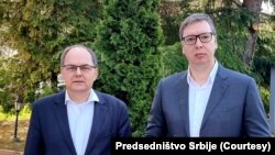 Visoki predstavnik u BiH Kristijan Šmit i predsednik Srbije Aleksandar Vučić u Beogradu