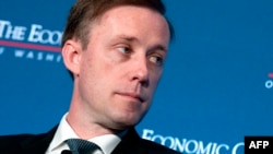 白宫安全顾问沙利文2022年4月14日参与华盛顿经济俱乐部活动。