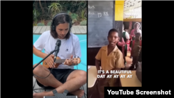 Skrinšot remiksa objavljenog na JuTjubu na kom 10-ogodišnji dečak peva "Bjutiful dej" u pratnji muzičara Kifnes.