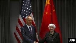 美国财长耶伦与中国副总理刘鹤在苏黎世举行会谈。（2023年1月18日）