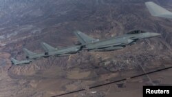 미국-영국-호주의 '레드플래그' 연합훈련에 참가한 영국 공군 소속 타이푼 전투기들이 8일 