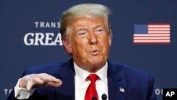 Presiden Donald Trump di Gateway Church Dallas, Dallas, 11 Juni 2020.(AP Photo/Alex Brandon)