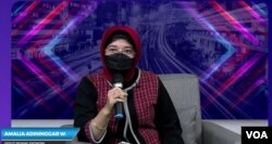 Deputi Bidang Ekonomi Bappenas, Amalia Adininggar Widyasanti, Selasa 22 Desember 2020. (foto: VOA/Anugrah)