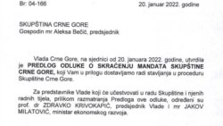 Crnogorska vlada traži skraćenje mandata Skupštine