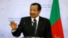 Cameroon's President Paul Biya at a news conference at the Presidential Palace in Yaounde, on July 26, 2022.