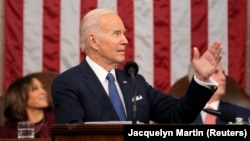 Predsednik Džo Bajden tokom obraćanja u Kongresu (Foto: Reuters/Jacquelyn Martin/Pool)